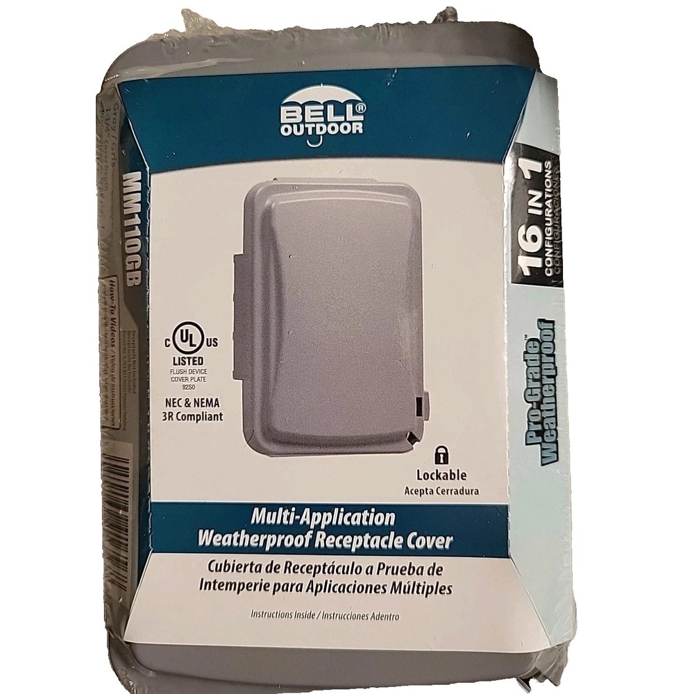 Bell Outdoor MM110GB Weatherproof Receptacle Covers – Gray – USA MADE - NIP‎